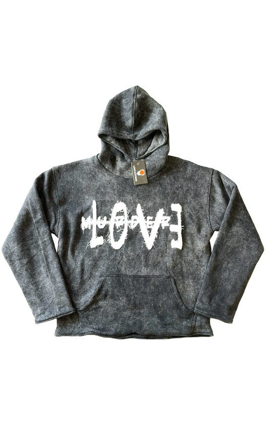 LOV3 OVER MURDER “REVERSIBLE” DISTRESSED  UNISEX HOODIE