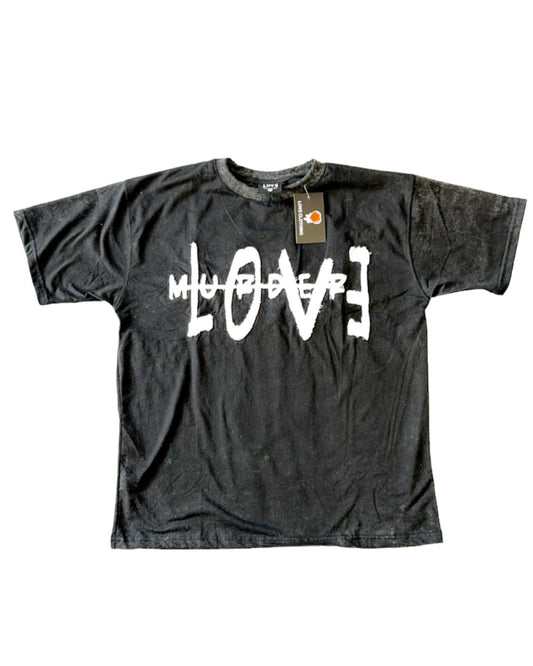 LOV3 OVER MURDER DISTRESSED UNISEX T-SHIRT