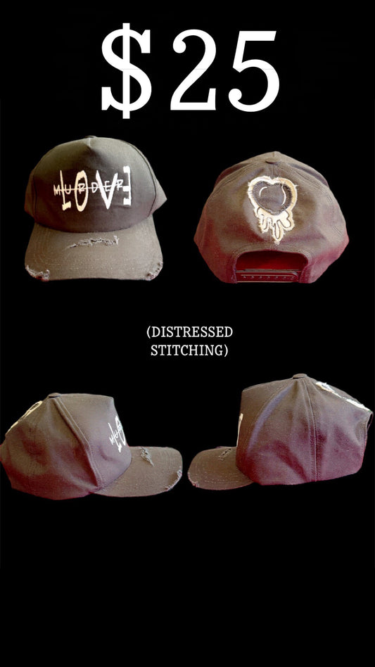 LOV3 OVER MURDER DISTRESSED SNAPBACK